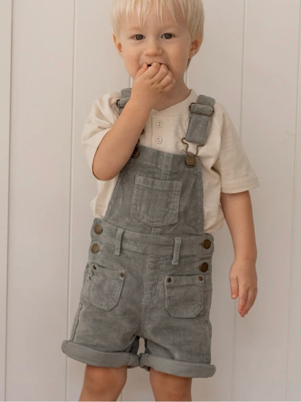 Jamie Kay Chase Cord Overall - Dusted Olive Corduroy Short Overalls